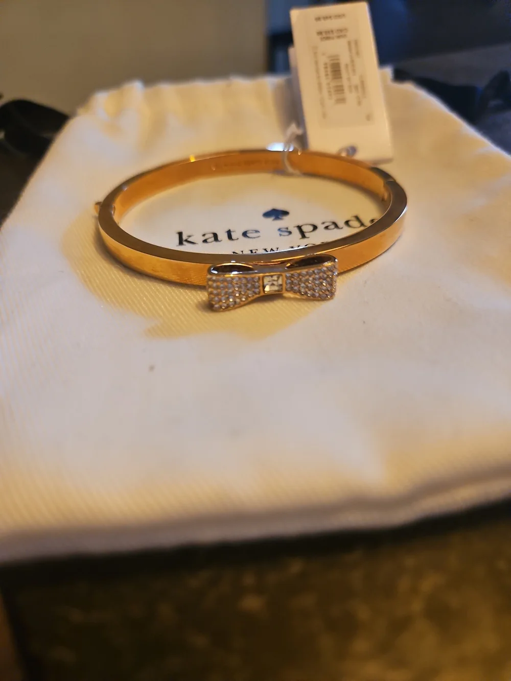 Kate Spade Ready Set Bow Bangle Bracelet Rose Gold Tone O0RU1567 - Picture 3 of 11